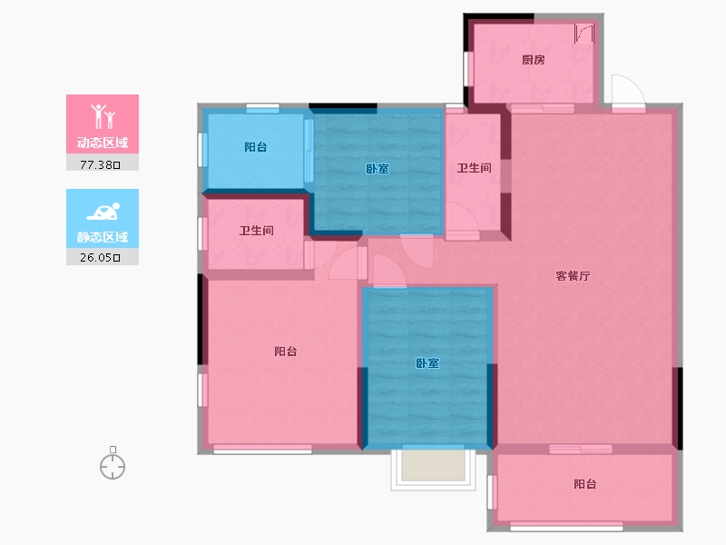 湖南省-衡阳市-金河湾尚品-108.00-户型库-动静分区