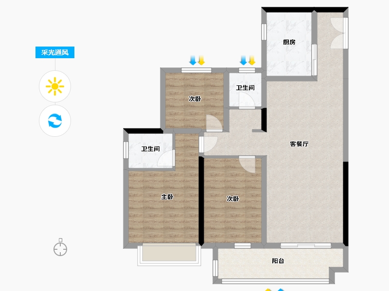 安徽省-六安市-舒城万达-127.00-户型库-采光通风