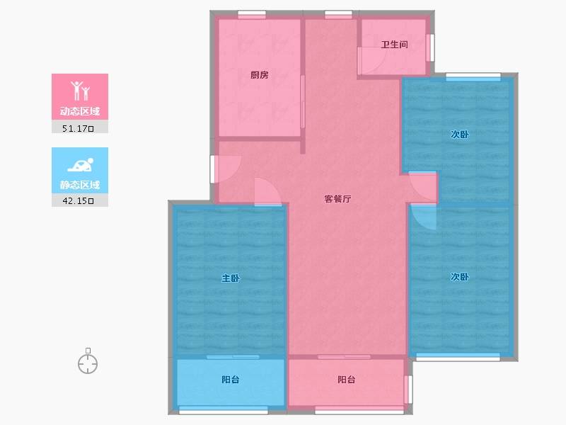 湖北省-武汉市-湖北省疾病中心宿舍楼32-94.00-户型库-动静分区