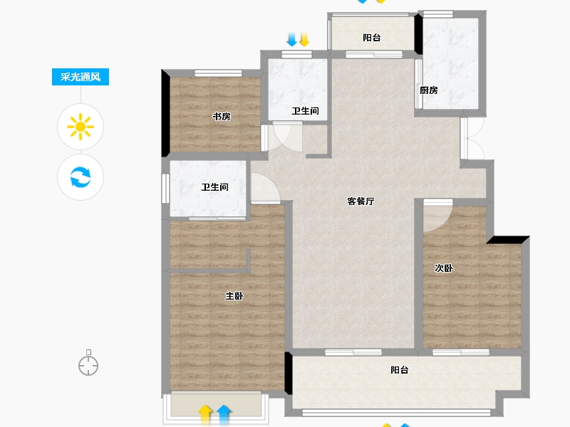 安徽省-六安市-远大·舒州府-116.00-户型库-采光通风