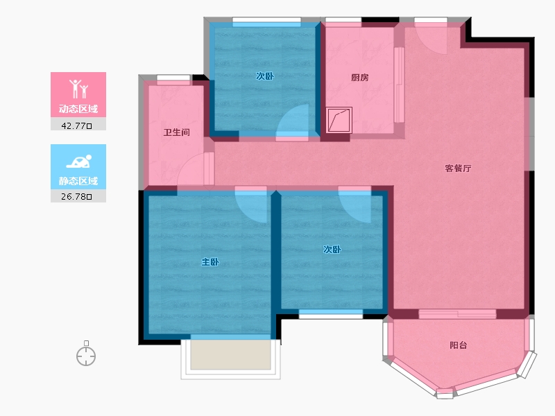 河南省-郑州市-瀚海思念城-67.35-户型库-动静分区