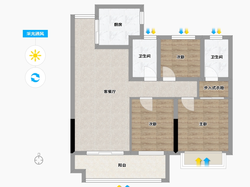 安徽省-六安市-舒城万达-107.00-户型库-采光通风