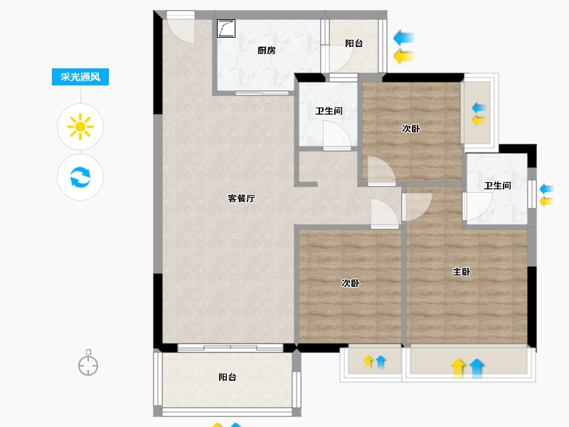 广东省-惠州市-建业华府-115.00-户型库-采光通风