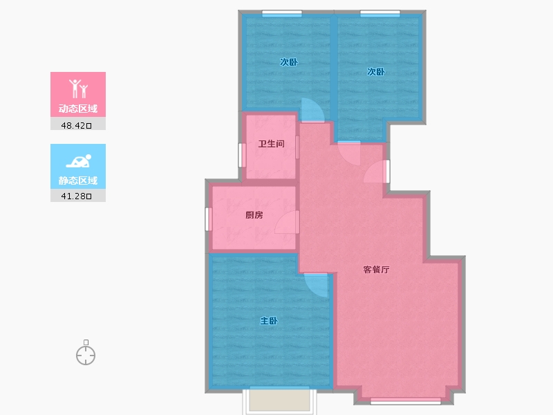 新疆维吾尔自治区-乌鲁木齐市-汇润城-80.00-户型库-动静分区