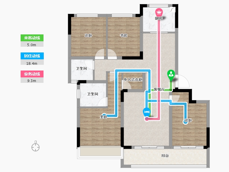 浙江省-温州市-凯迪·融创新鹿园-106.87-户型库-动静线