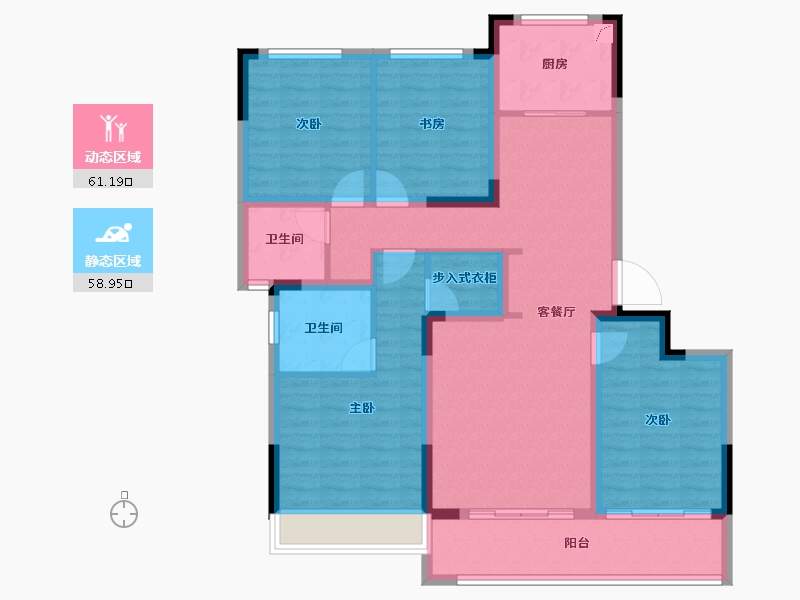 浙江省-温州市-凯迪·融创新鹿园-106.87-户型库-动静分区