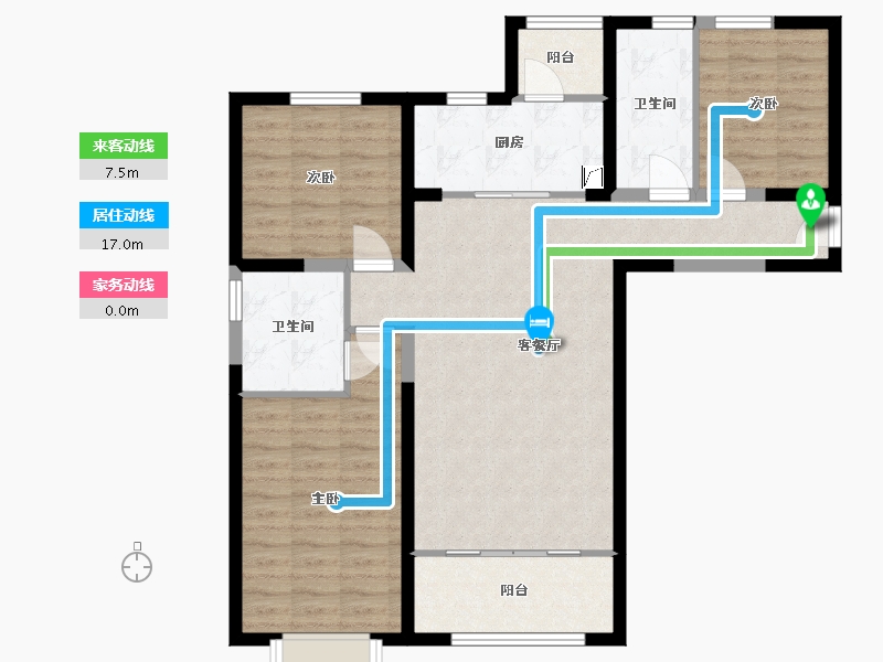 内蒙古自治区-乌海市-京海城家泰-103.42-户型库-动静线