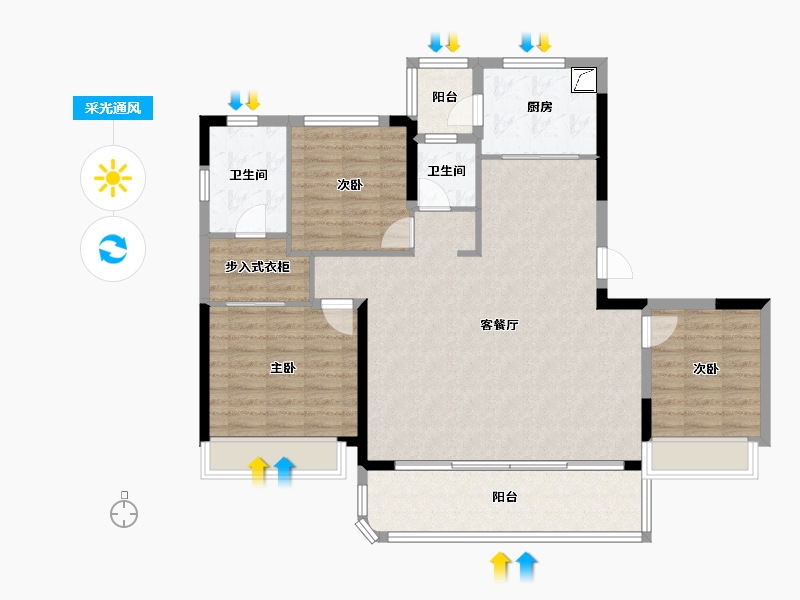 四川省-成都市-首创禧瑞光华-120.00-户型库-采光通风