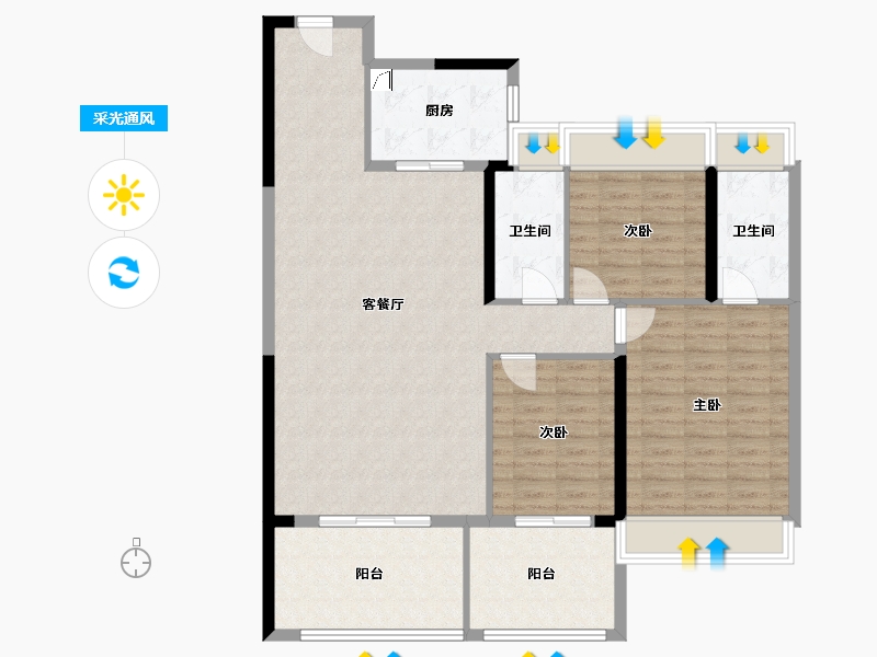 湖北省-恩施土家族苗族自治州-利川碧桂园-116.00-户型库-采光通风