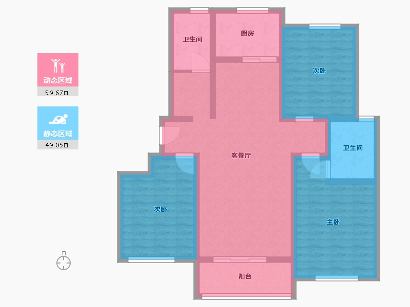 河南省-驻马店市-红星国际花园-104.00-户型库-动静分区