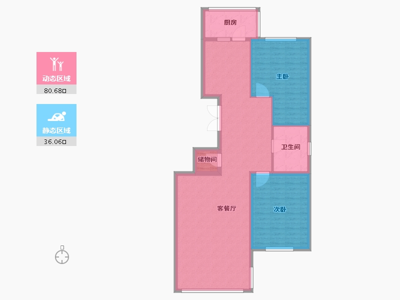 黑龙江省-哈尔滨市-雅院-106.47-户型库-动静分区