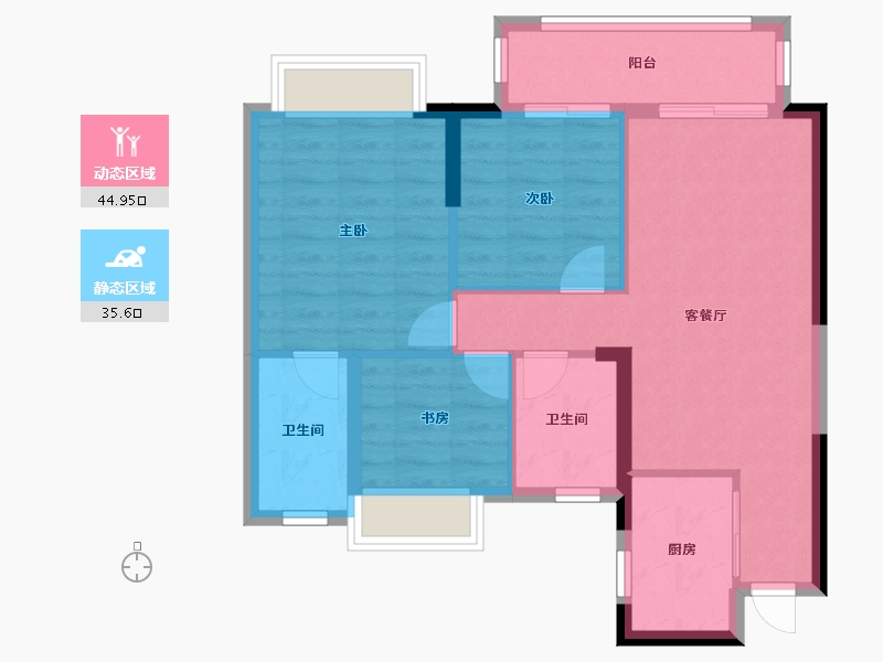 福建省-龙岩市-中骏和璟府-72.15-户型库-动静分区