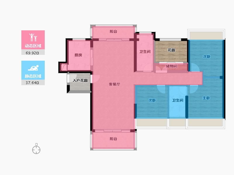 广东省-江门市-嘉御花园-102.00-户型库-动静分区