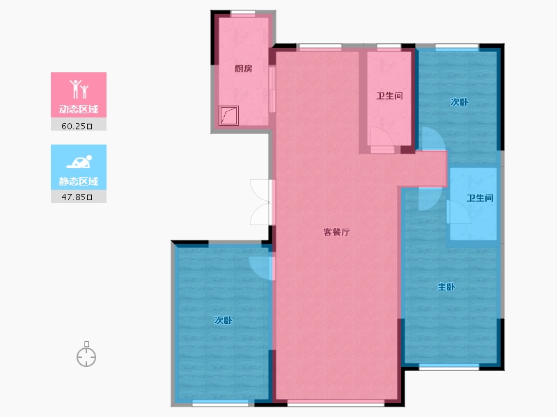 内蒙古自治区-兴安盟-津滨首府-107.00-户型库-动静分区