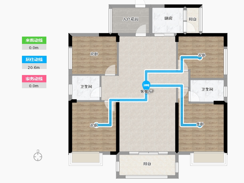 湖南省-永州市-森林壹品-135.45-户型库-动静线