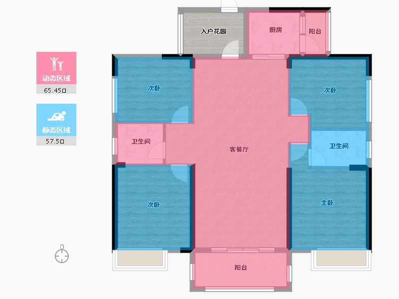 湖南省-永州市-森林壹品-135.45-户型库-动静分区