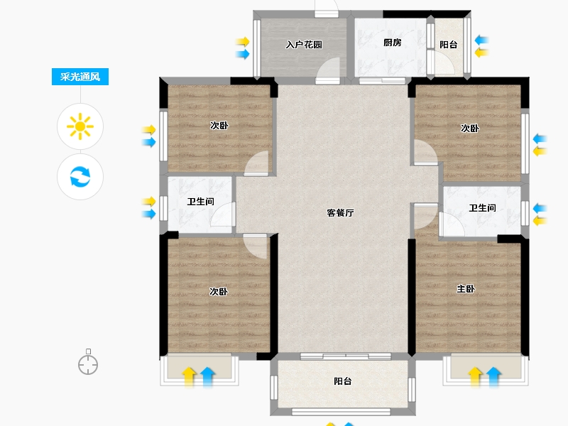 湖南省-永州市-森林壹品-135.45-户型库-采光通风