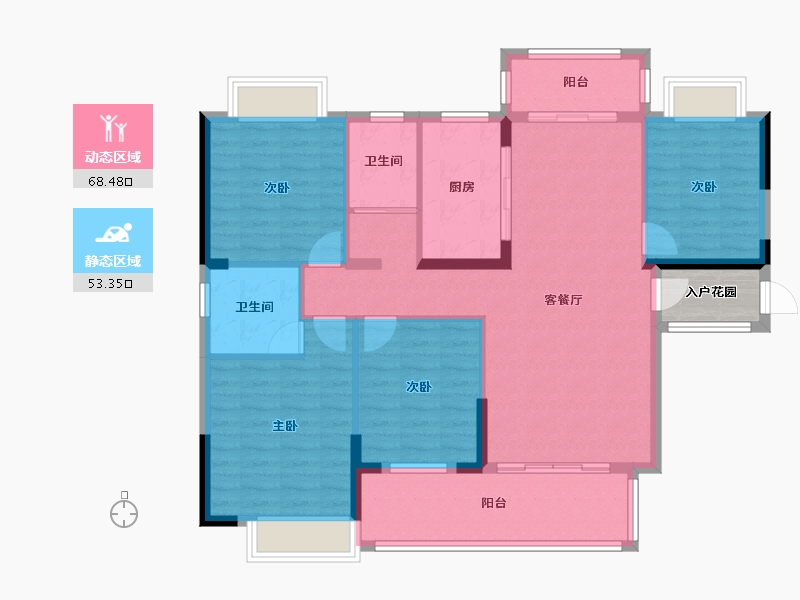 湖南省-永州市-森林壹品-128.59-户型库-动静分区