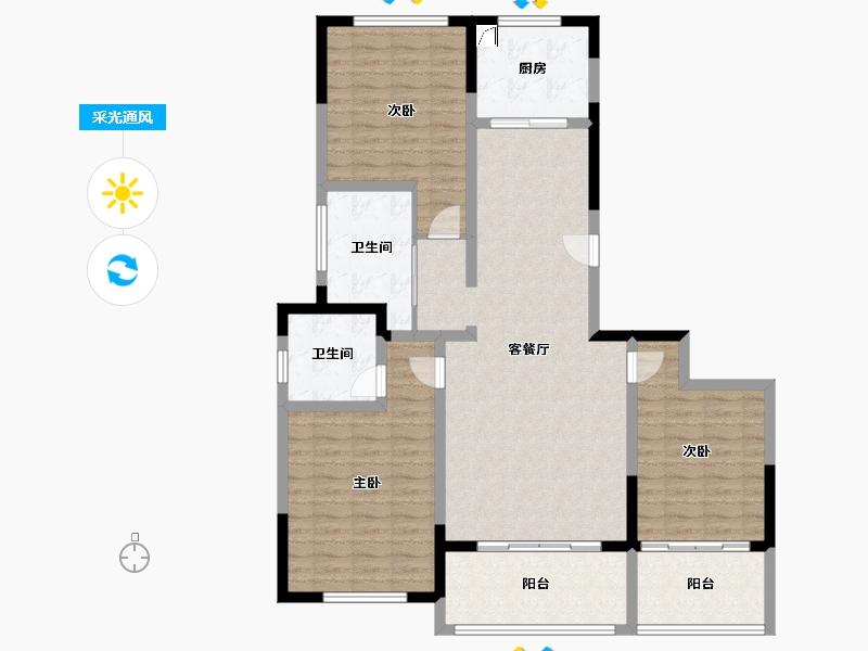 河南省-漯河市-公园壹号-118.00-户型库-采光通风