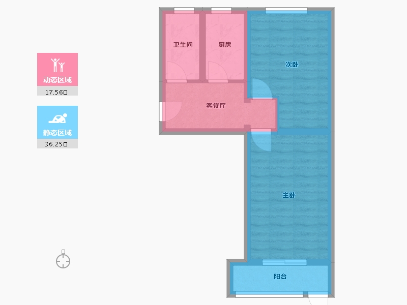 北京-北京市-东平里-44.00-户型库-动静分区