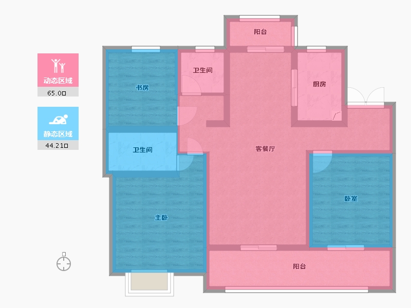 江苏省-南通市-九龙学府-96.00-户型库-动静分区