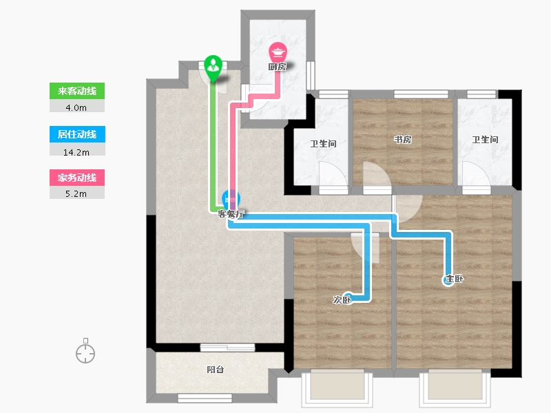 陕西省-西安市-香榭汇沣-85.00-户型库-动静线