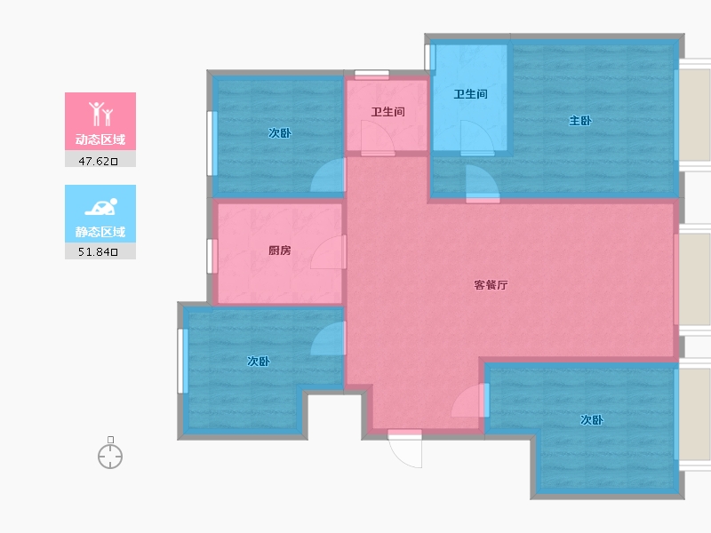 北京-北京市-江山风华-105.82-户型库-动静分区