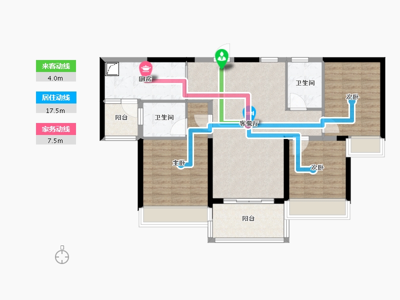 湖南省-常德市-山湖海·上城-90.00-户型库-动静线