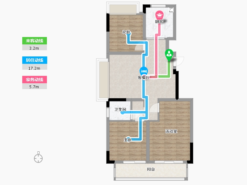 安徽省-蚌埠市-融创·山水宸院-84.00-户型库-动静线