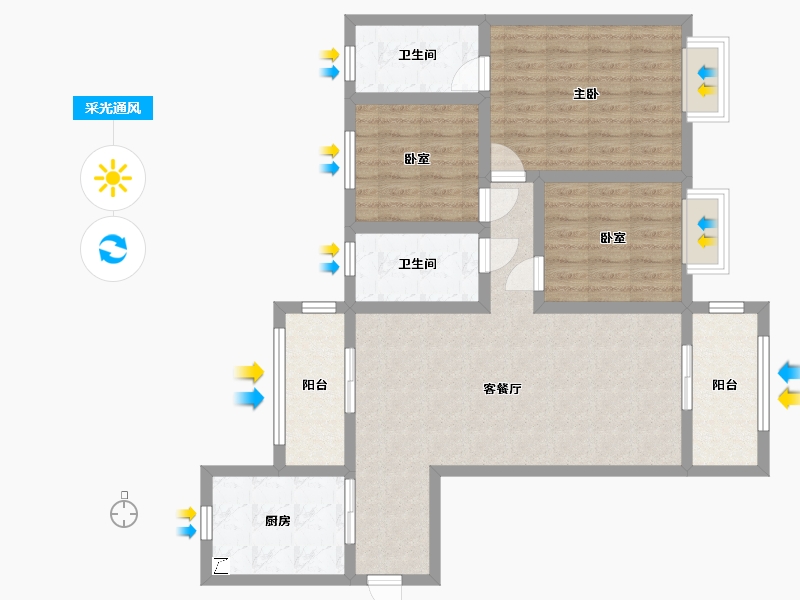 河北省-廊坊市-港中旅海泉湾-120.00-户型库-采光通风