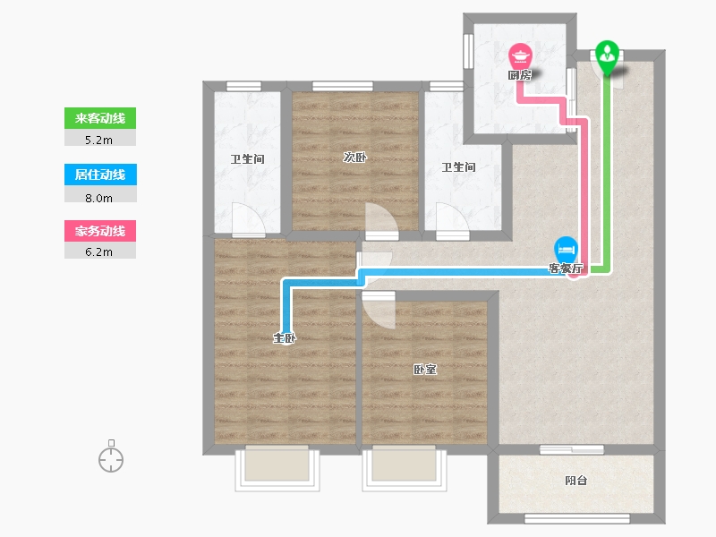 河北省-邯郸市-幸福城紫玥-89.41-户型库-动静线