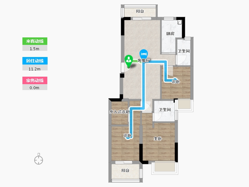 福建省-福州市-三江花语-60.00-户型库-动静线