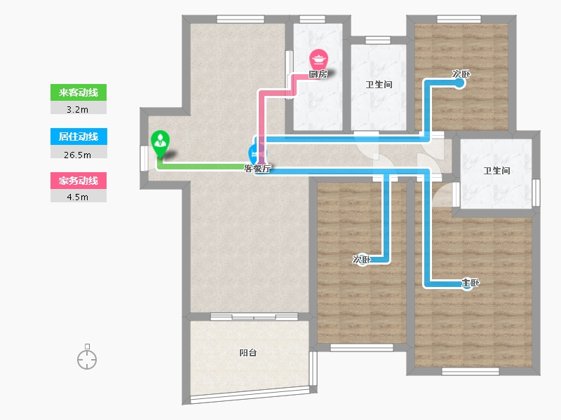 山东省-枣庄市-湖西景苑B区-105.00-户型库-动静线