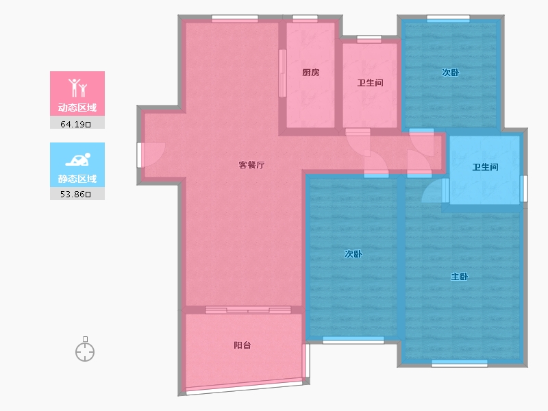 山东省-枣庄市-湖西景苑B区-105.00-户型库-动静分区