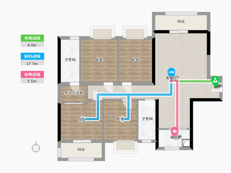 广西壮族自治区-南宁市-汉军五象-一号-109.41-户型库-动静线