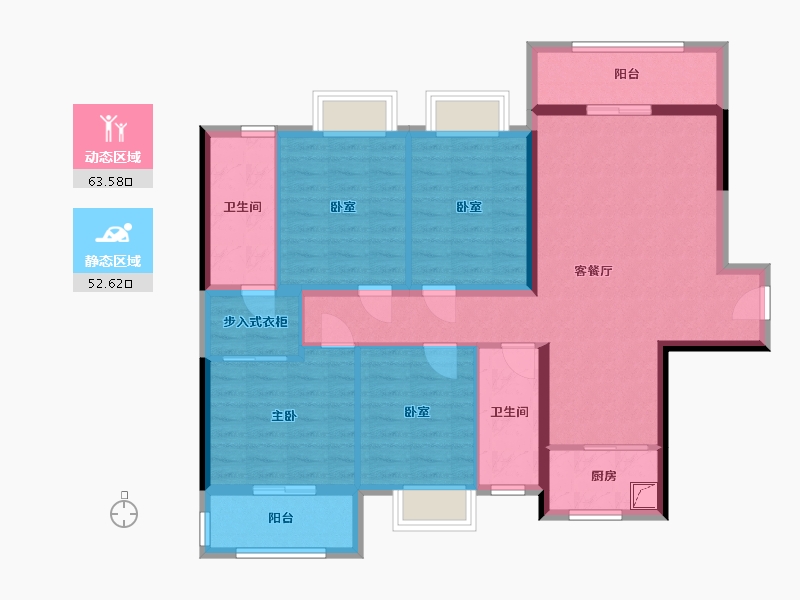 广西壮族自治区-南宁市-汉军五象-一号-109.41-户型库-动静分区