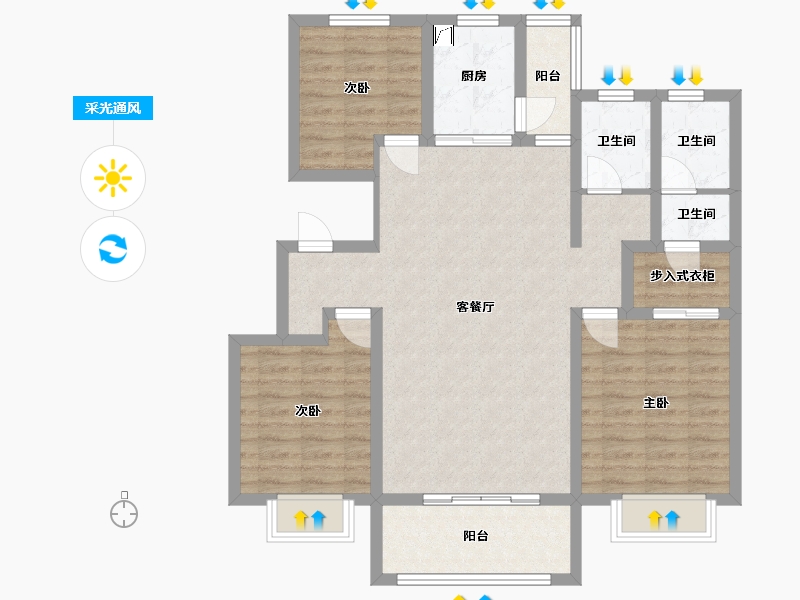 山东省-临沂市-江泉国际3期-100.00-户型库-采光通风