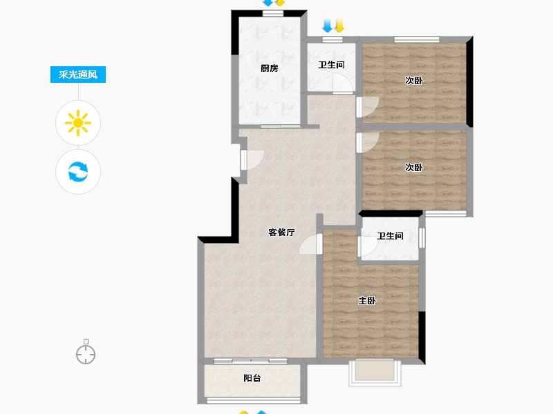 河南省-开封市-翠庭尚都-126.00-户型库-采光通风