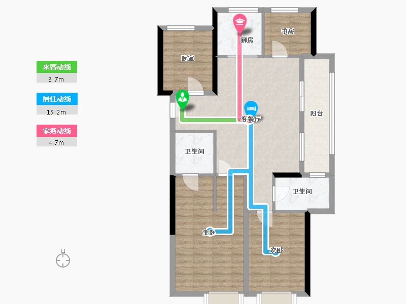 浙江省-金华市-万家风华-94.00-户型库-动静线