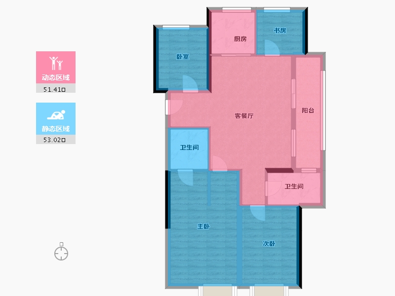 浙江省-金华市-万家风华-94.00-户型库-动静分区