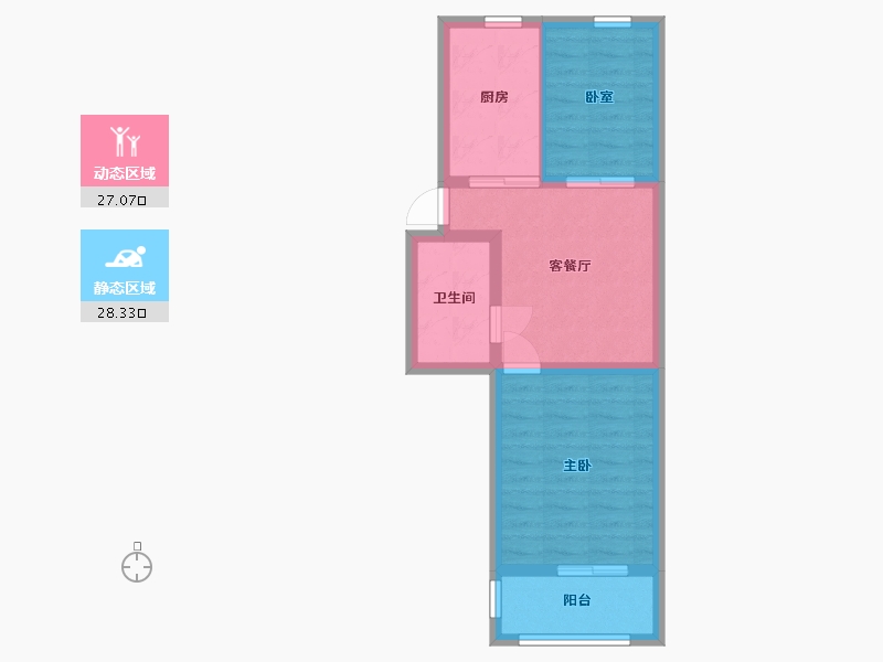 江苏省-苏州市-新城家园-60.00-户型库-动静分区