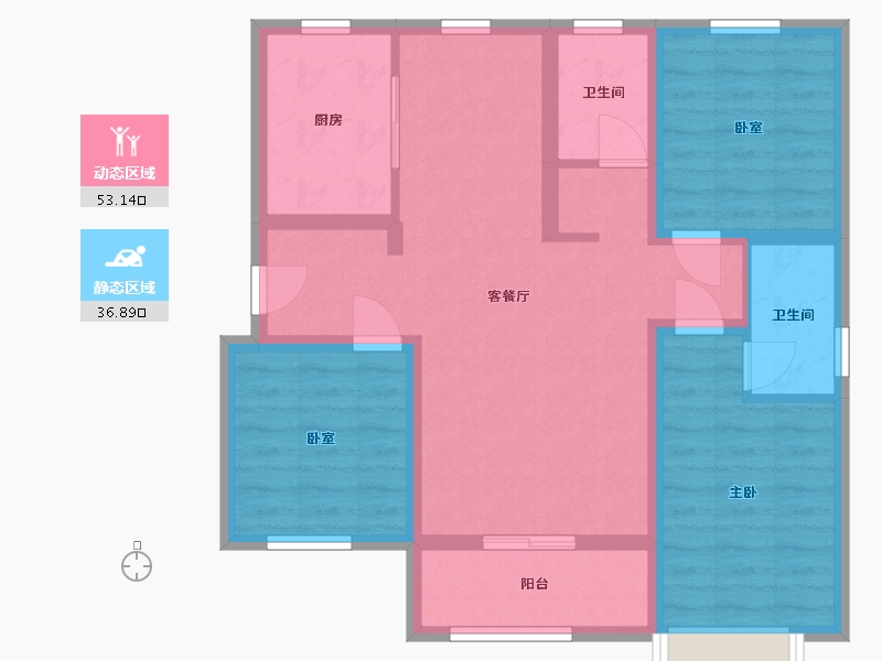 河北省-衡水市-北斗星城文园-93.75-户型库-动静分区