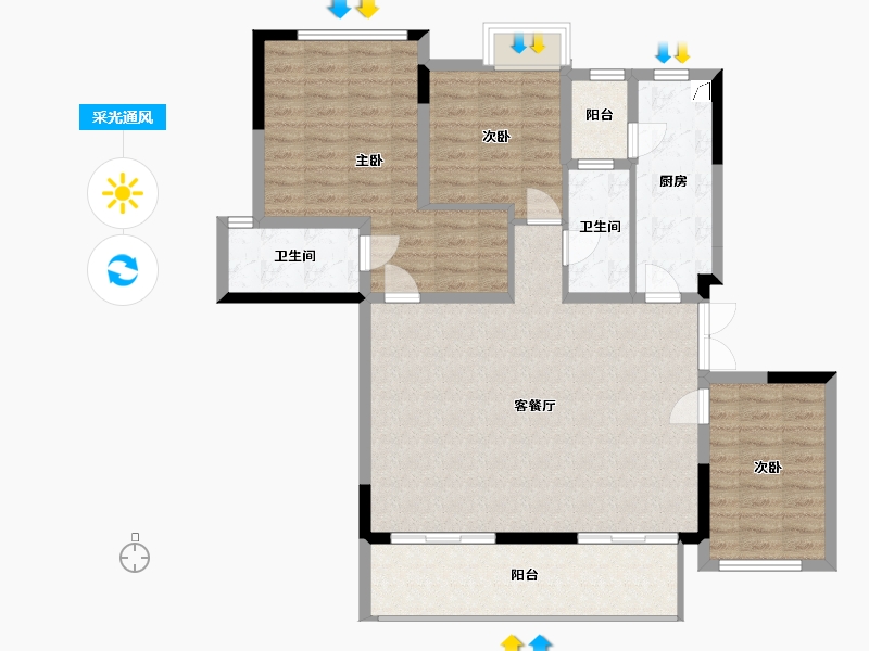 四川省-成都市-天樾雲宸-103.47-户型库-采光通风