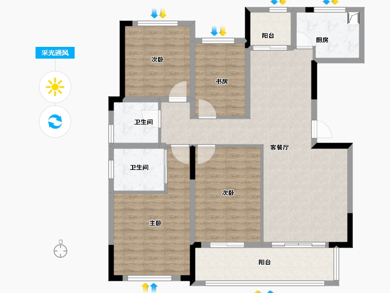 安徽省-宣城市-金峰新城-117.48-户型库-采光通风