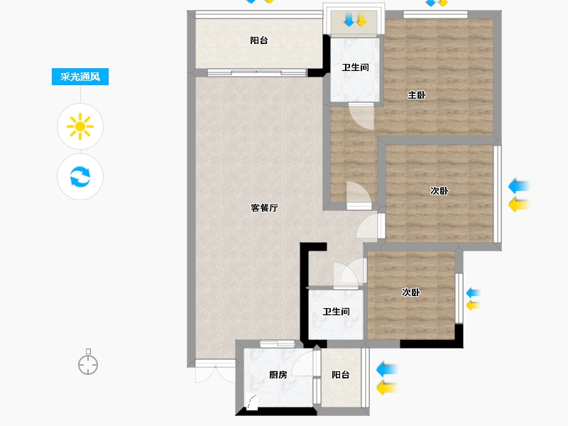 四川省-遂宁市-郁金香上城-92.00-户型库-采光通风