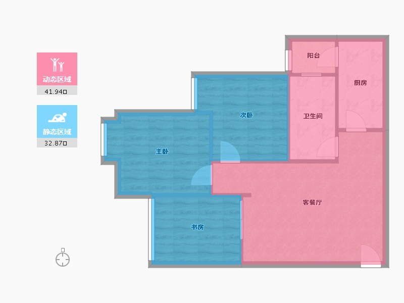 四川省-成都市-蓝润棠湖春天-64.00-户型库-动静分区