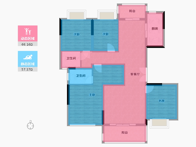 四川省-南充市-铁投·锦华府-113.80-户型库-动静分区