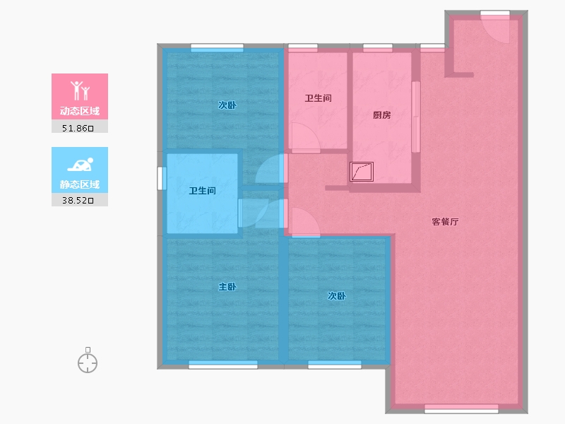 辽宁省-沈阳市-和颂-86.00-户型库-动静分区