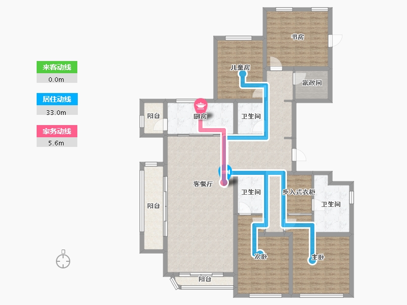 河北省-廊坊市-孔雀城大湖天悦-154.00-户型库-动静线