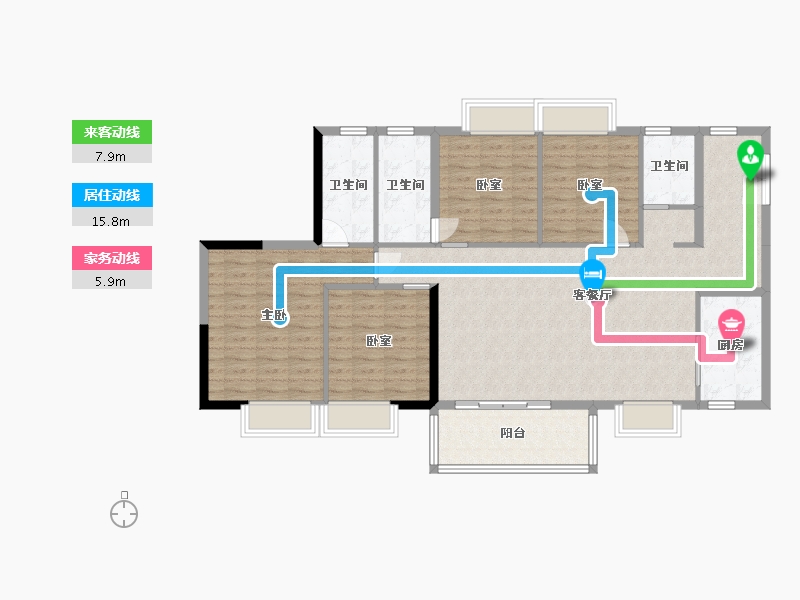 广东省-东莞市-碧海云天花园-155.00-户型库-动静线